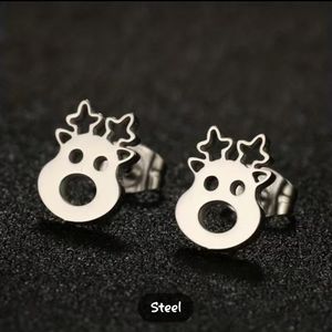 New stainless steel reindeer earrings
